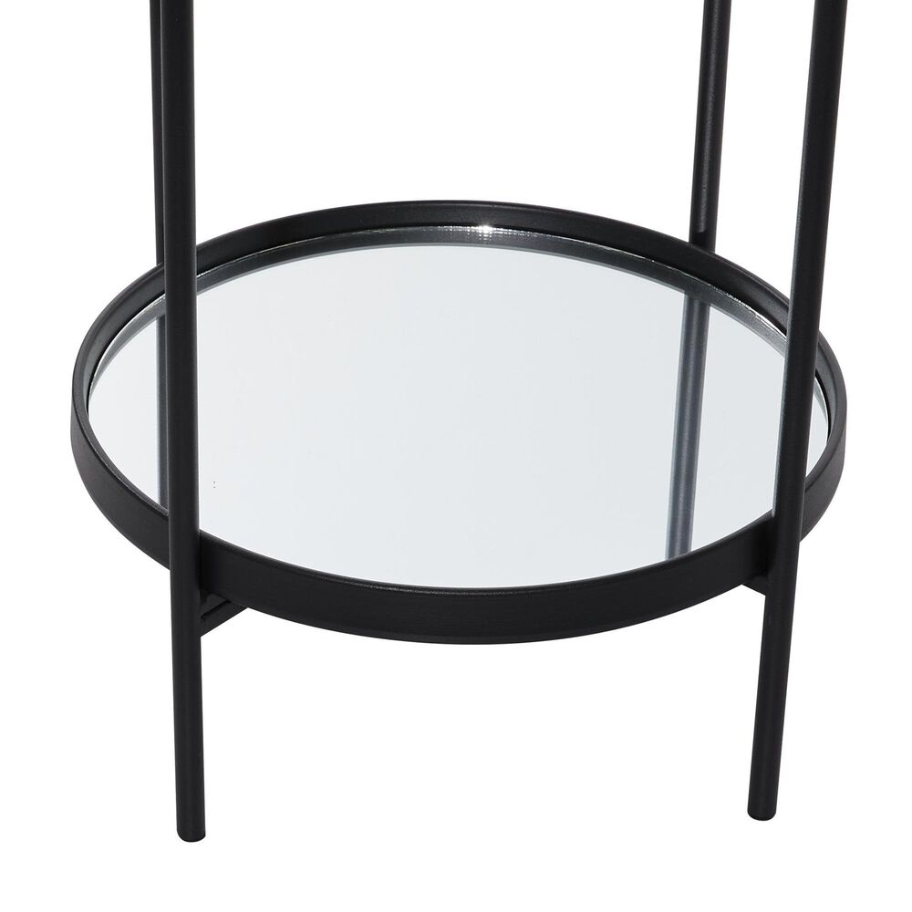 Maple and Jade 28" End Table with Mirrored Glass Top in Black, , large