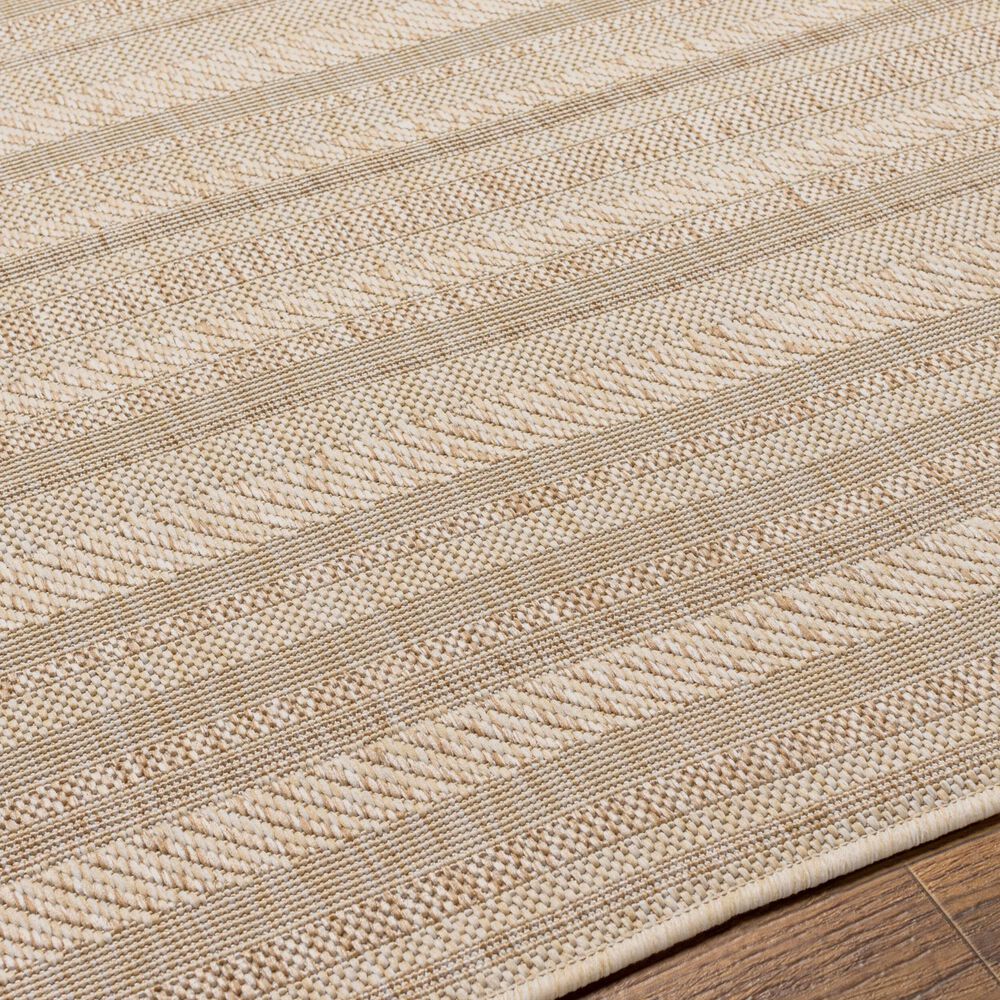 Surya Eagean EAG-2409 Light Beige, Brown, Cream and Light Brown 6&#39;7&quot; Square Indoor/Outdoor Area Rug, , large