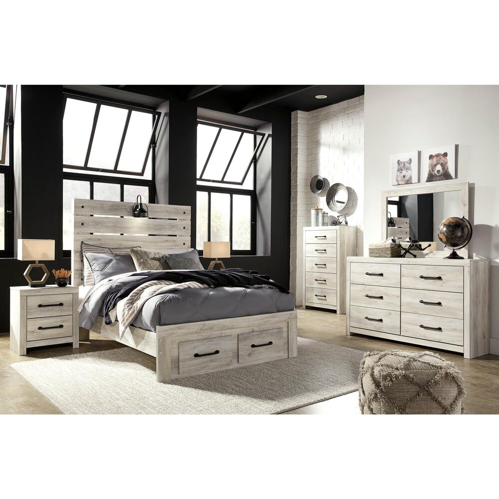Ashley Cambeck Full Panel Bed with 2 Storage Drawers in Whitewash, , large