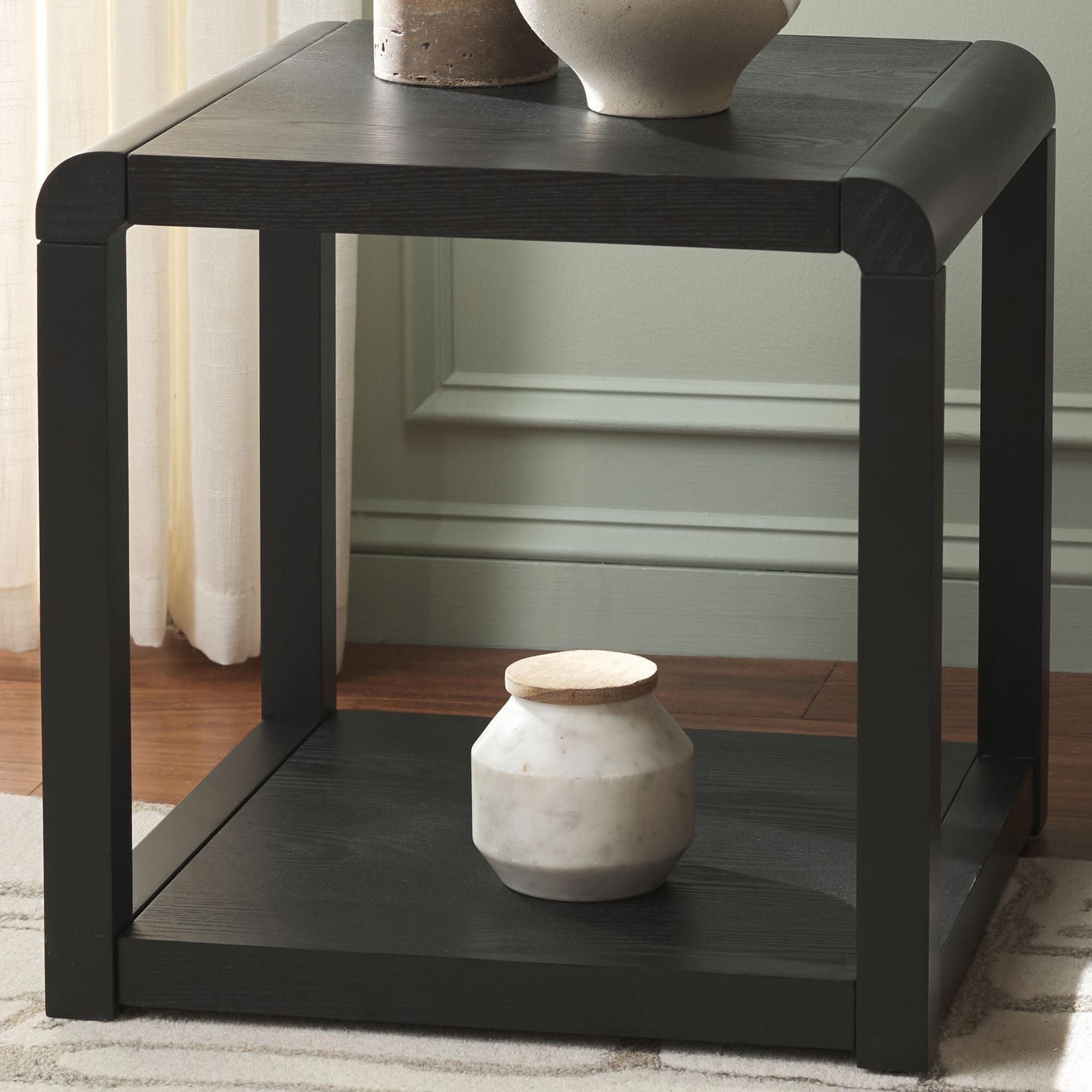 Safavieh Omara 2-Tier Side Table in Black