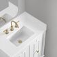 37B Kinsale 30" Single Bathroom Vanity Cabinet in Bright White with White Composite Stone Top and Backsplash, , large
