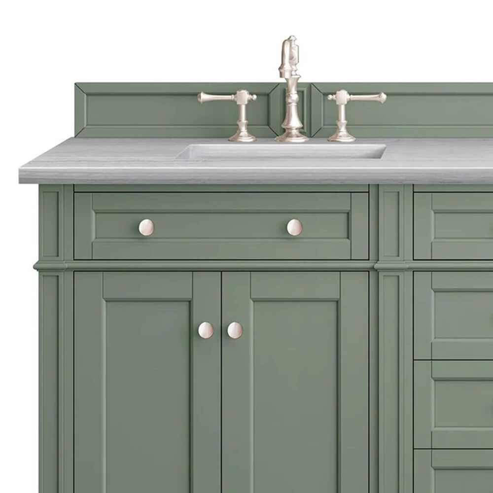 James Martin Vanities Brittany 72&quot; Double Bathroom Vanity in Smokey Celadon with 3 cm Arctic Fall Solid Surface Top and Rectangular Sinks, , large