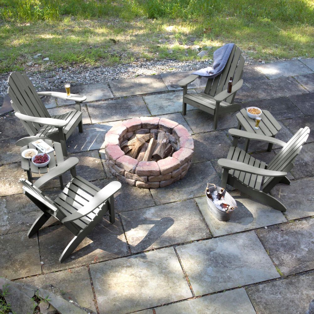 Highwood USA Westport 6-Piece Adirondack Chair Set in Coastal Teak, , large