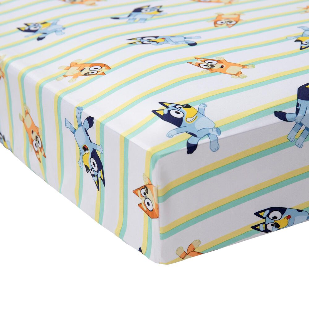 Nojo Baby and Kids Bluey 4-Piece Toddler Bed Set in Blue, Aqua, Yellow and Peach, , large