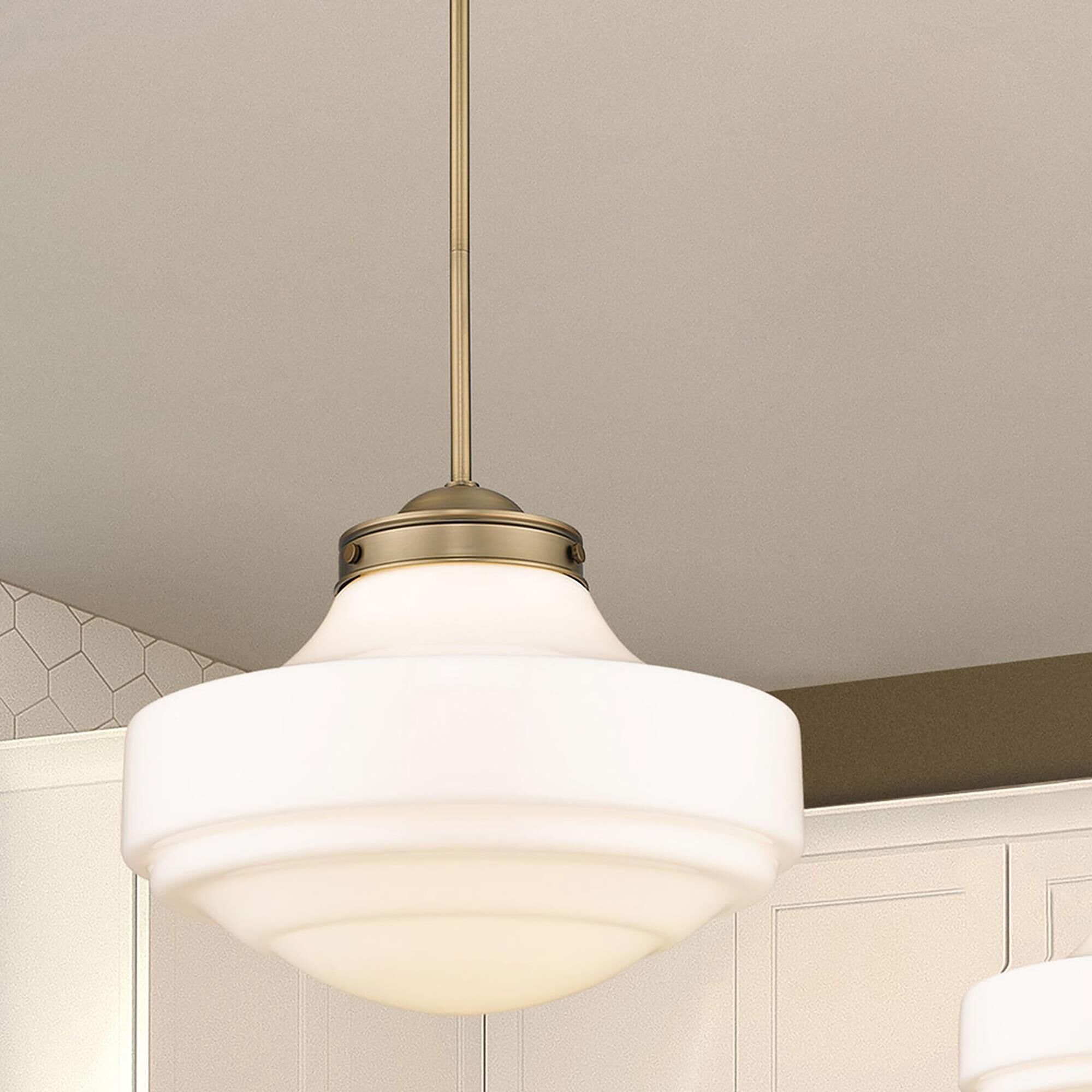Schoolhouse pendant light brass deals