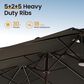 HOMLUX 15" Outdoor Market Umbrella with RGB Lights and Sandbags Base in Dark Grey, , large