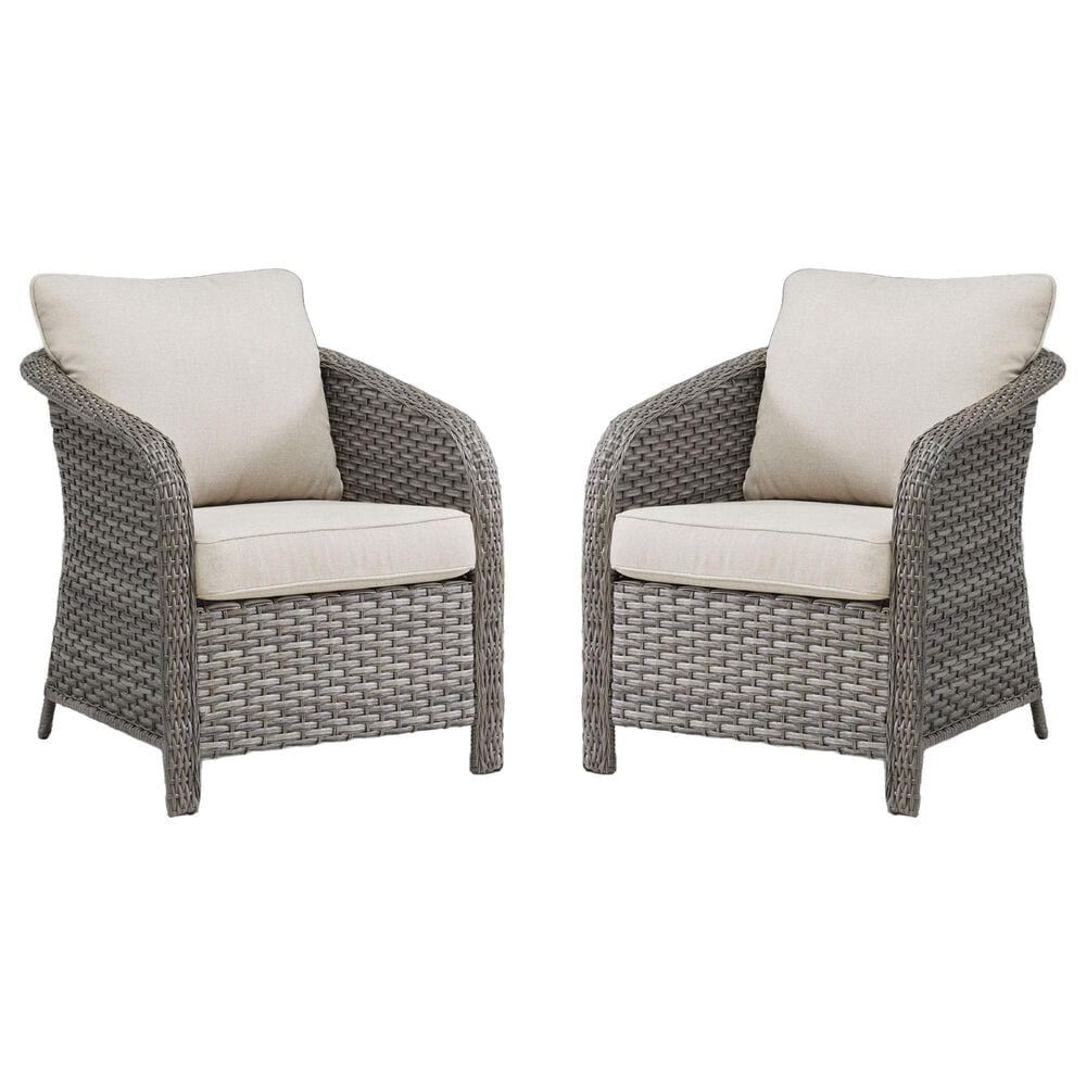 Sunwell Garden Patio Stationary Chair in Beige (Set of 2), , large