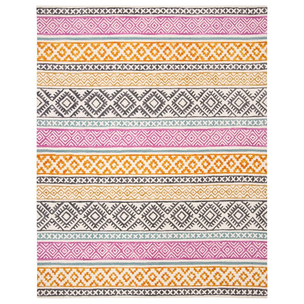 Safavieh Micro-Loop 8" x 10" Ivory and Rust Area Rug, , large