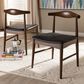 Baxton Studio Winton Side Chair with Black Cushion in Walnut Brown (Set of 2), , large