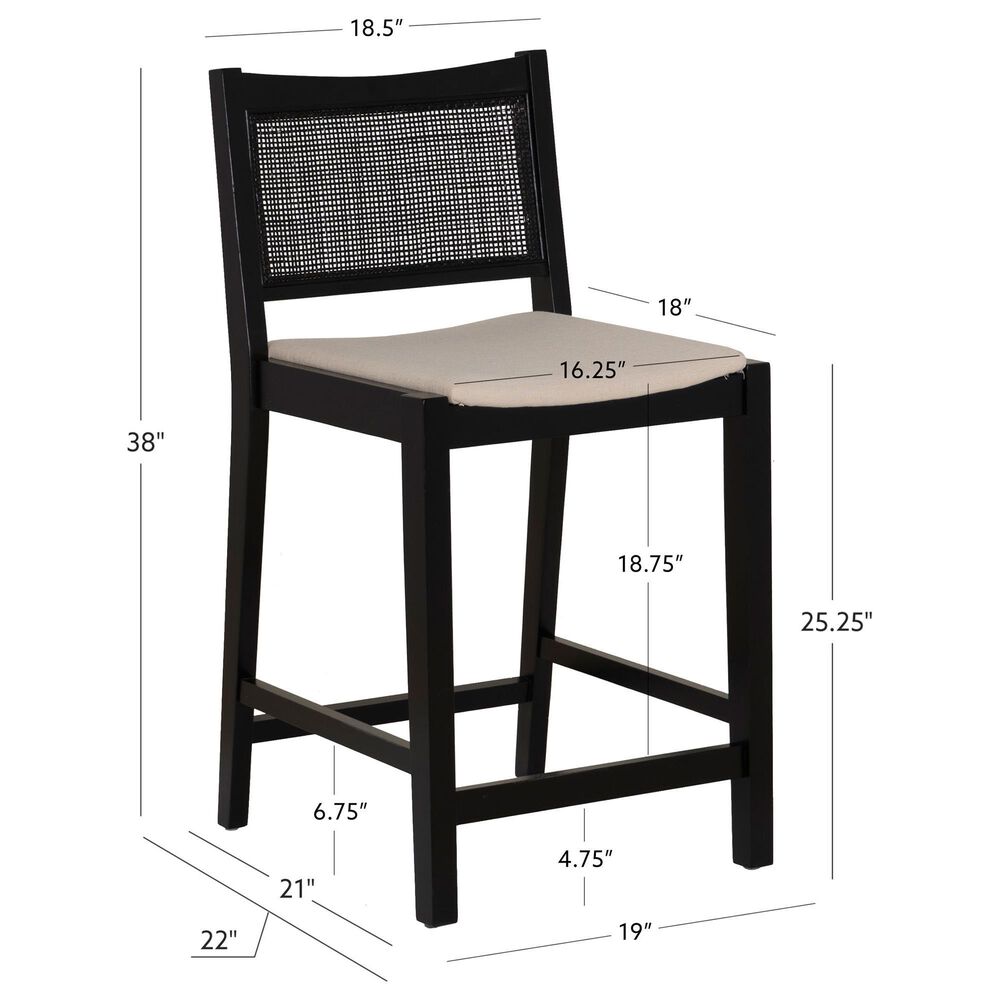 Linon Home Decor Bauer Counter Stool in Black (Set of 2), , large