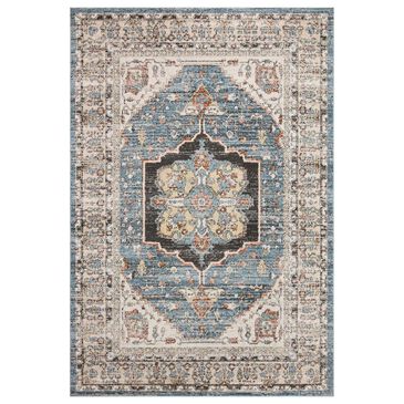 Loloi II Odette 5"3" Round Sky and Multicolor Area Rug, , large