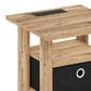 HOMLUX USB and Type-C Port Charging Station End Table with Black Storage Bin in Flagstaff Oak, , large