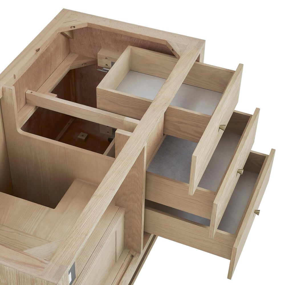 James Martin Vanities Marigot Single 48&quot; Single Vanity in Sun-washed Oak with 3 cm Ethereal Noctis Quartz Top, , large