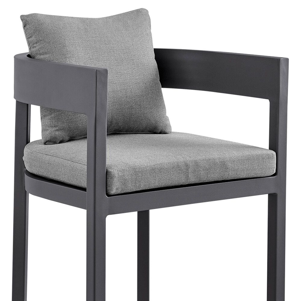 Armen Living Argiope Patio Bar Stool in Dark Gray, , large