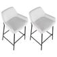 LumiSource Daniella Bar Stool with White Upholstery in Black (Set of 2), , large