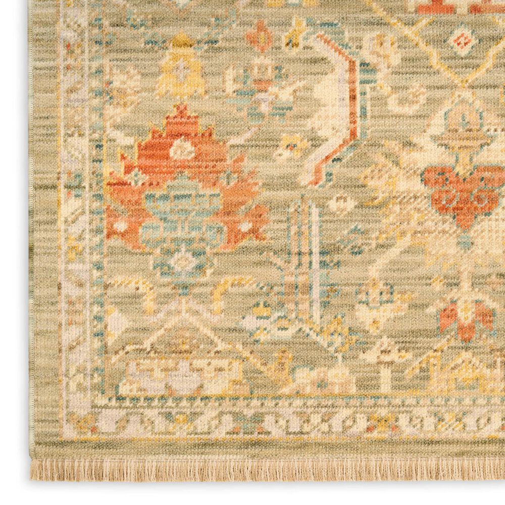 Nourison Antique Bloom Sage and Multicolor 2'4" x 12' Runner, , large