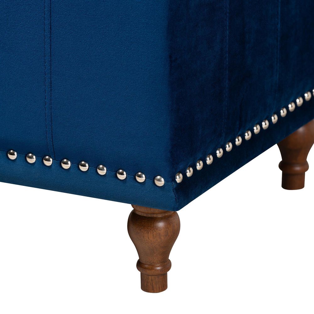Baxton Studio Kaylee Storage Ottoman Bench in Navy Blue, , large