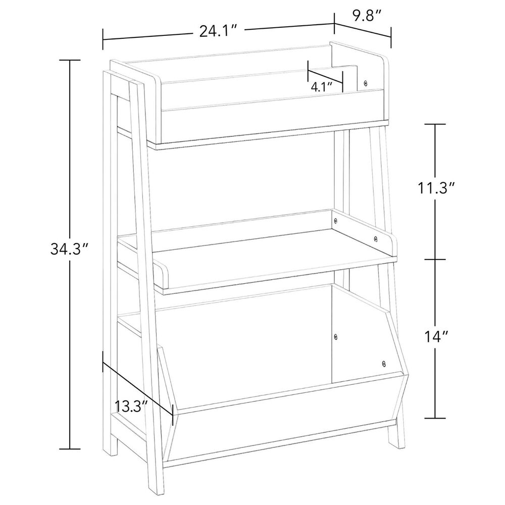 RiverRidge Home 3-Tier Kids Ladder Bookcase in White, , large