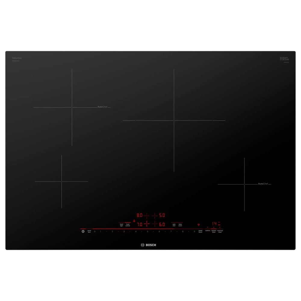 Bosch 800 Series 2-Piece Kitchen Package with Stainless Steel 30&quot; Speed Combination Oven and 30&quot; Black Induction Cooktop, , large