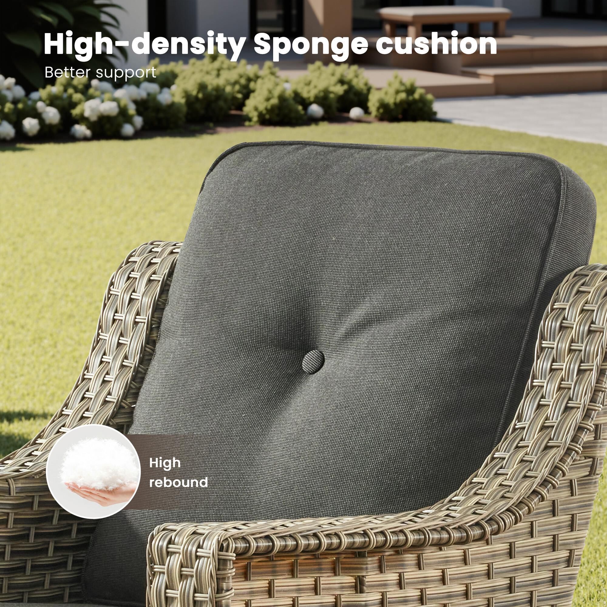 HOMLUX Outdoor Arm Chair in Black (Set of 2)