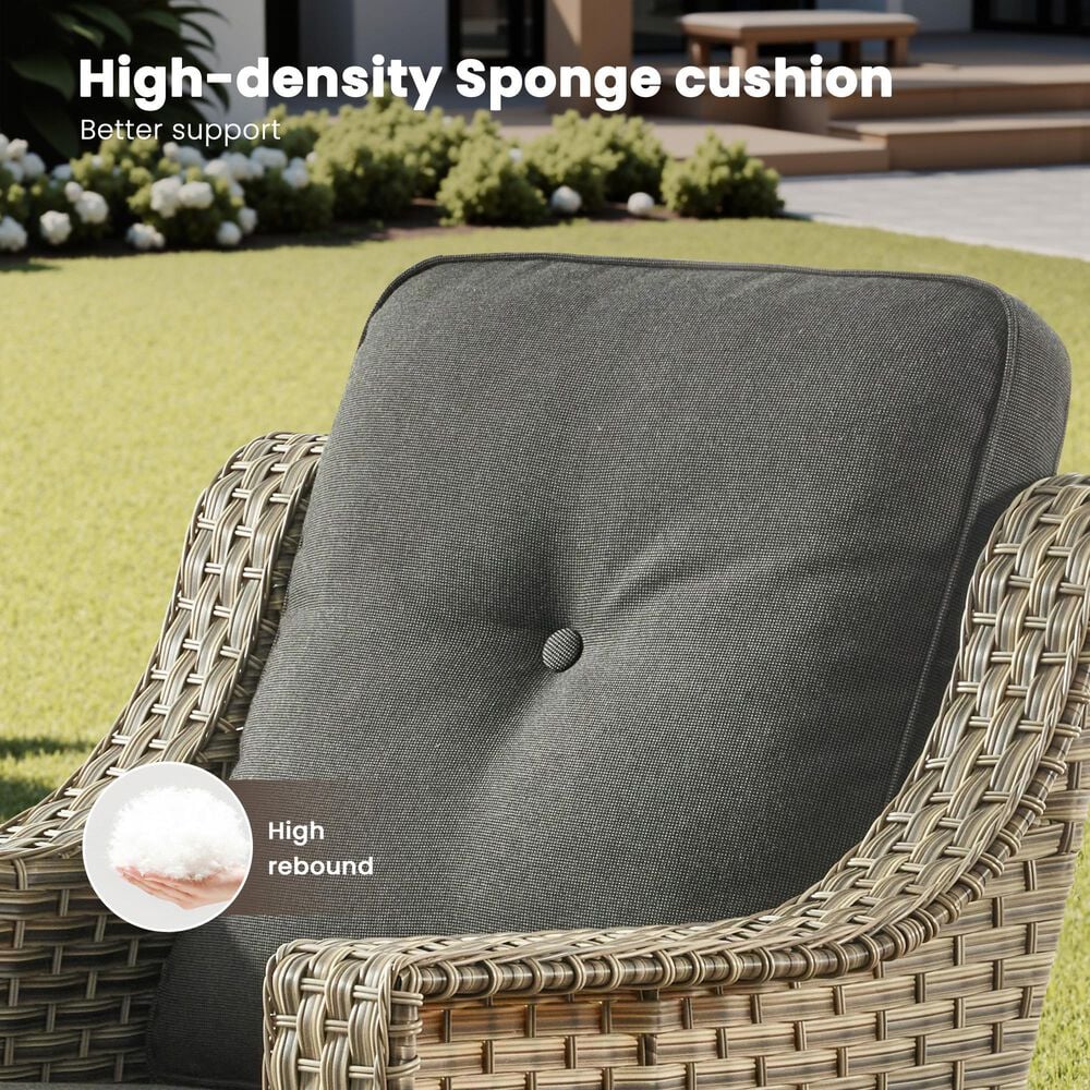 HOMLUX Outdoor Arm Chair in Black (Set of 2), , large
