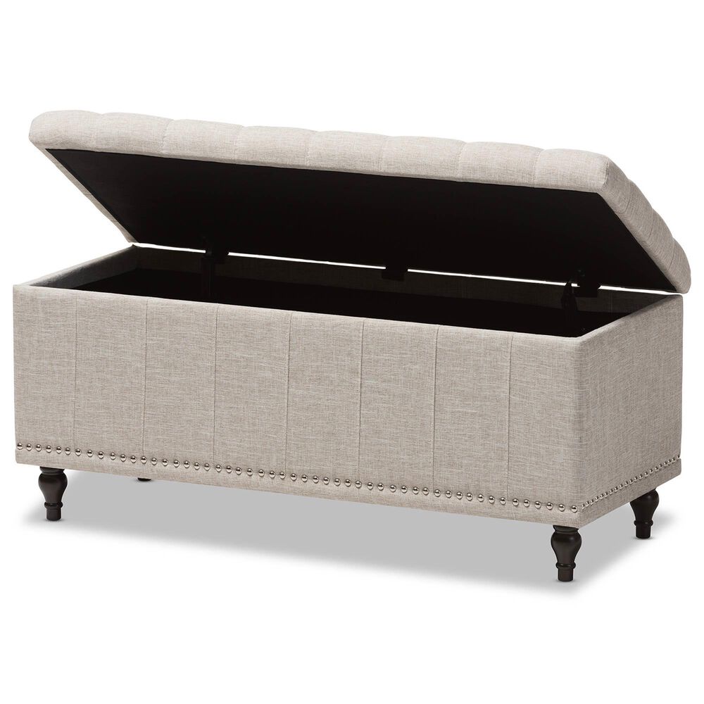 Baxton Studio Kaylee Storage Ottoman Bench in Beige, , large