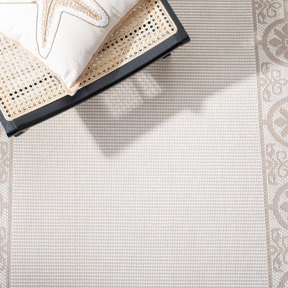 Safavieh Bermuda Floral 4&#39; x 6&#39; Ivory and Beige Indoor/Outdoor Area Performance Rug, , large