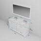 Lexora Home Dukes 60" Double Bathroom Vanity in White with 2 cm White Carrara Marble Top and Rectangular Sinks, , large
