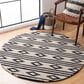 Safavieh Micro-Loop 5" Round Ivory and Charcoal Area Rug, , large