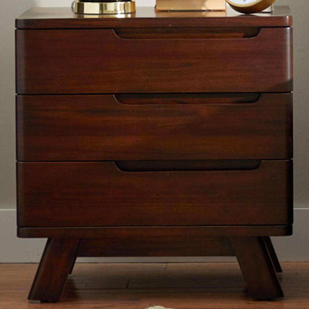 Napa Furniture Design Sahara 3-Drawer Nightstand in Dark Mahogany, , large