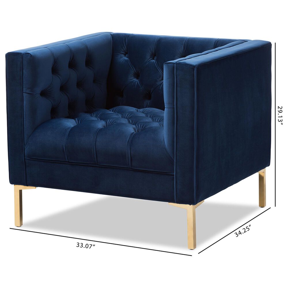 Baxton Studio Zanetta Lounge Chair in Navy, , large