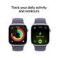 Apple Watch Series 11 (GPS+Cellular) 42mm Silver Aluminum Case with Purple Fog Sport Band - M/L - Silver - (2025)(Pre-Order), , large
