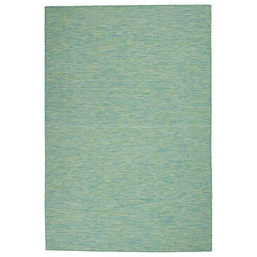 Nourison Positano 9" x 12" Blue and Green Indoor/Outdoor Area Rug, , large