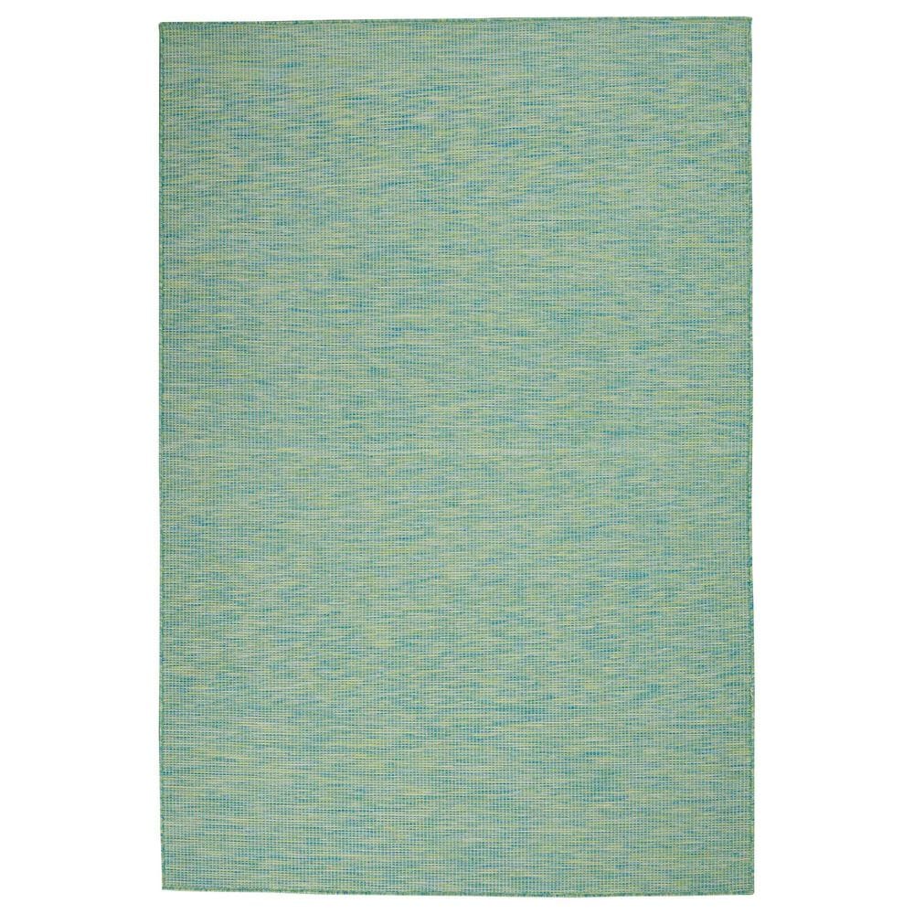 Nourison Positano 9" x 12" Blue and Green Indoor/Outdoor Area Rug, , large