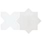 Soho Studio Malta White Star Matte and Cross Polished 6" x 6" Porcelain Tile Kit, , large