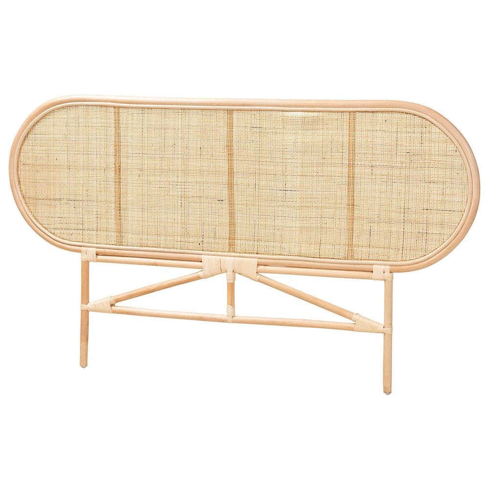 Baxton Studio Reegan Queen Panel Headboard in Natural Brown, , large