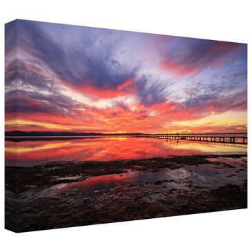 Timberlake Beata Czyzowska "Red Sunset" 16" x 24" Canvas Art in Black/Purple/Grey/Red/Pink, , large