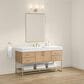 37B Mauri 60" Single Bathroom Vanity with Metal Base in Warm Oak and White Composite Stone Top, , large