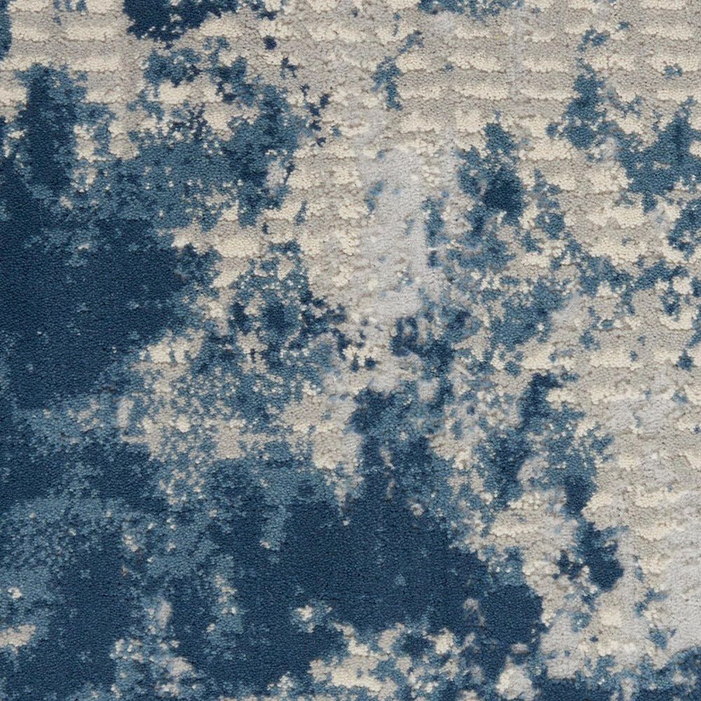 Nourison Rustic Textures RUS16 Grey and Blue 7&#39;10&quot; Round Area Rug, , large