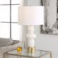 Uttermost Architect Table Lamp in White and Antique Brushed Brass, , large