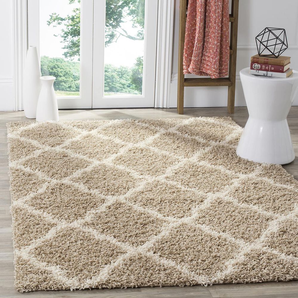 Safavieh Dallas Shag SGD257D-4 4&#39; x 6&#39; Beige/Ivory Area Rug, , large