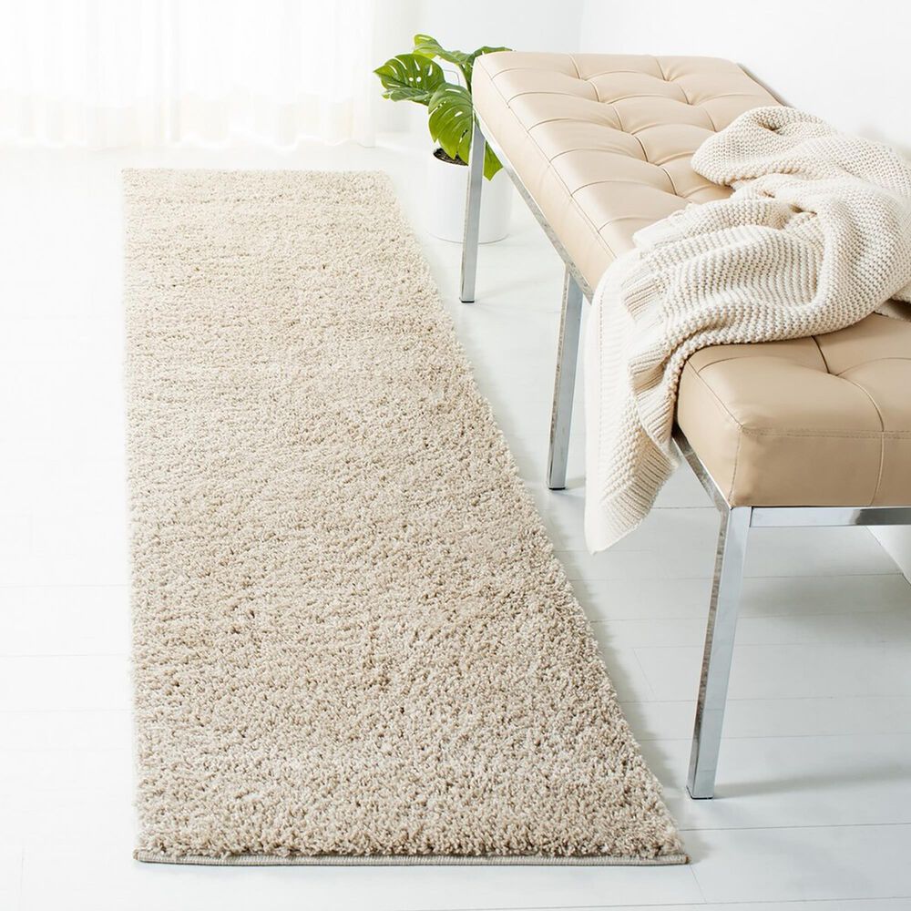 Safavieh August Shag AUG561B 2&#39; x 8&#39; Beige Runner, , large