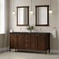 James Martin Kinnsden 72" Double Bathroom Vanity in Sable Oak with 3 cm Charcoal Soapstone Silestone Top and Rectangular Sinks, , large