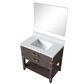 Lexora Home Norwalk 36" Single Bathroom Vanity in Brown Oak with Cultured Marble Top, Rectangular Sink and 34" Mirror, , large