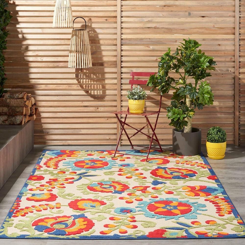 Nourison Aloha ALH17 3&#39; x 5&#39; Multicolor Indoor/Outdoor Area Rug, , large