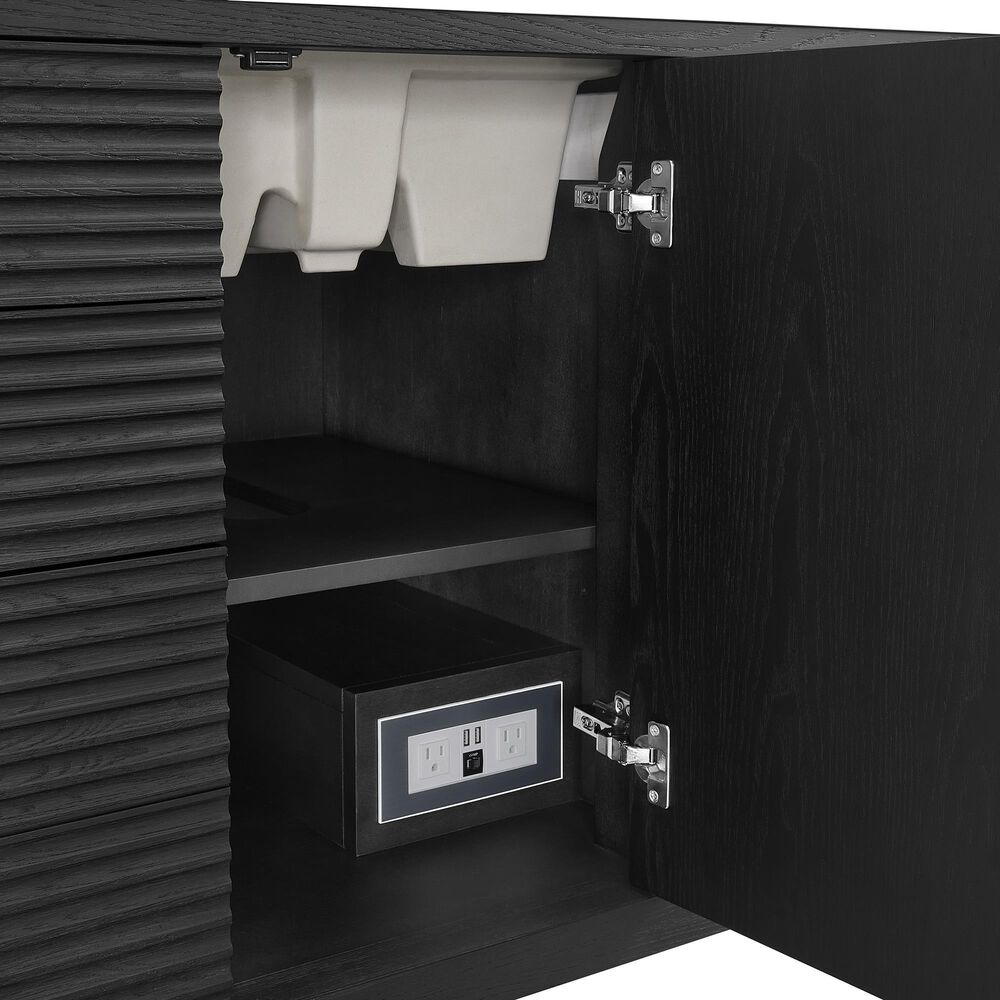James Martin Vanities Myrrin 48&quot; Vanity in Carbon Oak with 3 cm Ethereal Noctis Quartz Top, , large