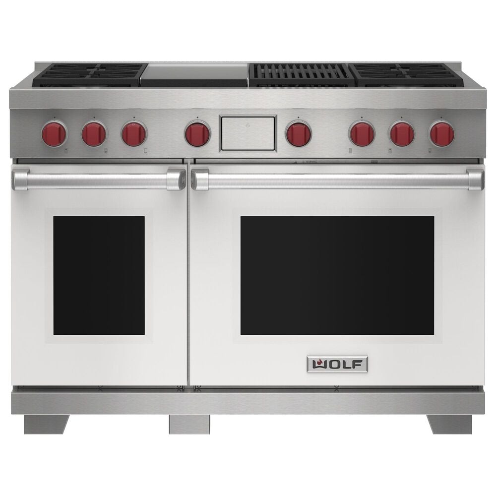Wolf Appliances 7.8 Cu. Ft. Natural Gas Range with 6 Burners and Infrared Charbroiler in White, , large