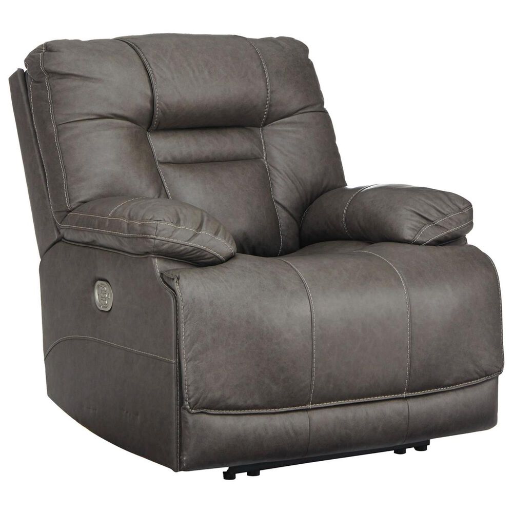 Ashley Wurstrow Power Recliner with Adjustable Headrest in Smoke, , large