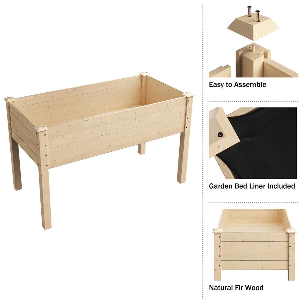 Timberlake 30" Cedar Raised Garden Bed in Brown, , large