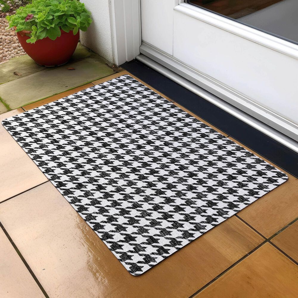Dalyn Rug Company Hinton 1&#39;8&quot; x 2&#39;6&quot; Black Indoor/Outdoor Area Rug, , large